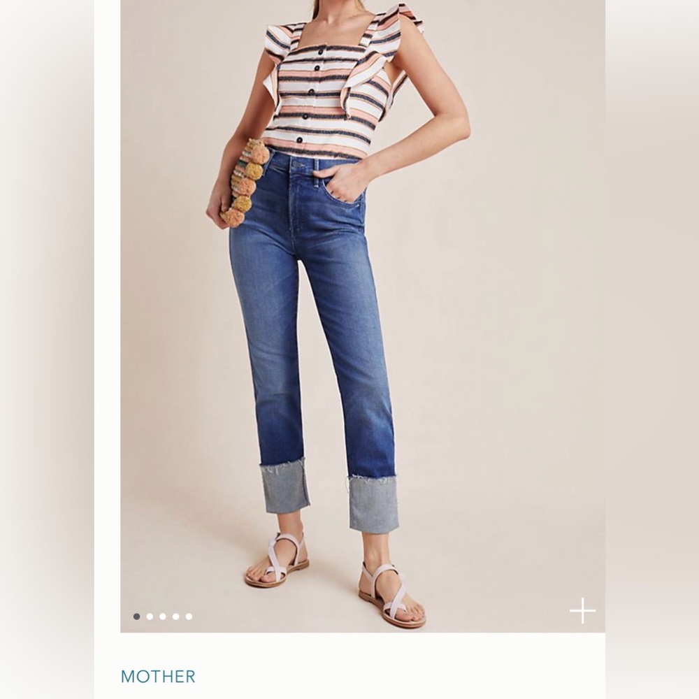Mother Cropped/Cuffed Jean. Size 28
